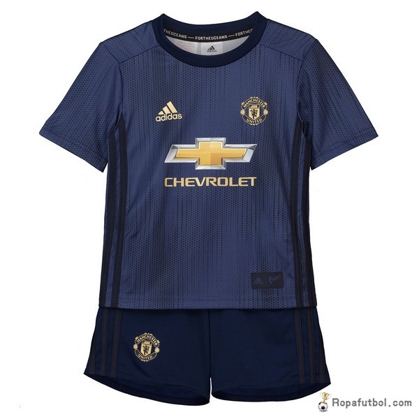 Camiseta Manchester United Replica Tercera Ropa Niños 2018/19 Azul